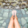 Woman enjoy hotsprings